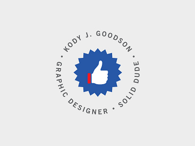 Solid Dude badge branding business card logo thumbs up