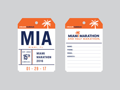 Party in the City Where the Heat is On luggage tag marathon miami travel typography