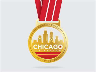 CHI Tri Medal Concept award badge chicago medal skyline triathlon trophy