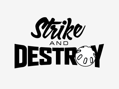 Strike and Destroy Type 1 ball logo red bull typography wiffle