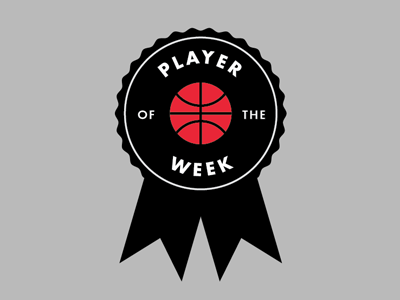 Player of the Week basketball logo ribbon