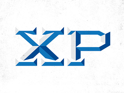 XP beveled logo serif slab texture typography