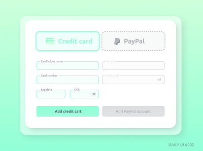 Daily UI #002 credit card checkout dailyui design ui web web design
