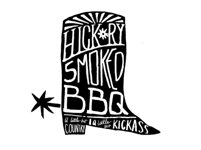 Flavorcon: Hickory Smoked Bacon black boot client cowboy custom flavor flavorcon hand drawn handwriting icon me personal rays spur texture type typography white