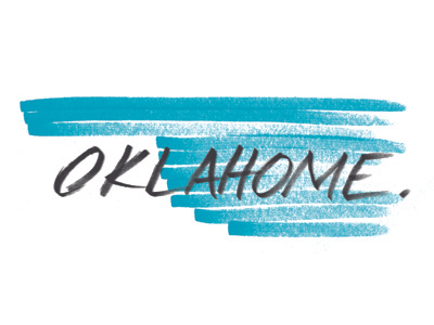 Oklahome black blue bright current custom disaster flag gesture grunge hand hand drawn hand written happy home love moore news oklahoma oklahome personal positive relief rendered state type typography white