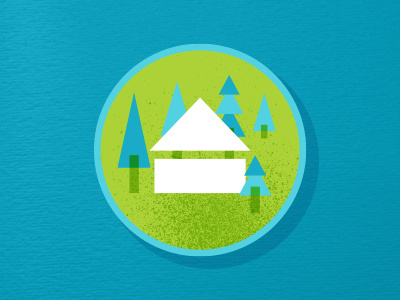 Community Improvement Projects Icon blue bright circle community green house shadow square texture tree triangle