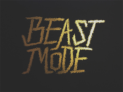 Beast Mode beast beast mode black custom gold hair monster robot type typography