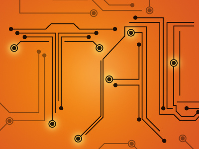 T A black build circles circuit custom line orange perpendicular points right angle round type typography