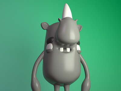 Juice Rhino 3d abraham abrahambarrera cartoon character cinema 4d cinema4d model rhino toon toy