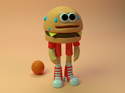 B Boy got game 3d ab abrahambarrera burger cartoon character cinema 4d cinema4d model toon toy