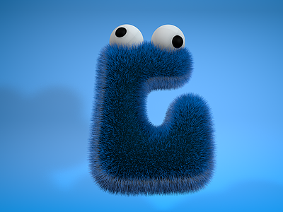 C is for Cookie Monster 3d cartoon character cinema 4d cookie cookie monster kids sesame street typography