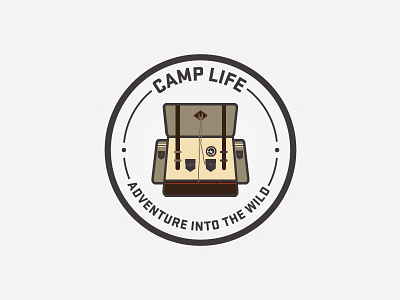 Camp Life Icon/Patch adventure backpack camp life camping florida harbrco icon path seal vector