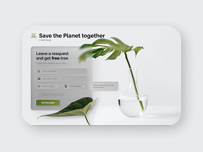 Contact form concept design forms glassmorphism green neomorphism plant ui ux web webdesign