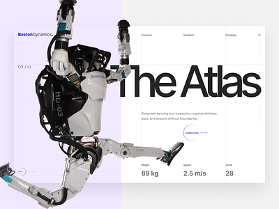 Atlas Boston Dynamics atlas bostondynamics concept design robot ui ux web webdesign