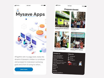 Saving money and donate app mobile app ui ux