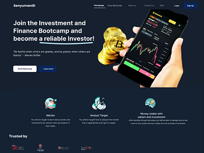Header Bootcamp Investment UI Design website app design mobile app ui ux website