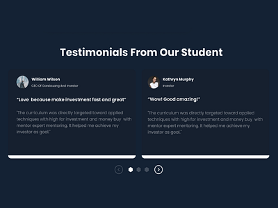Testimonial Section from students bootcamp - UI Design app design mobile app ui ux website