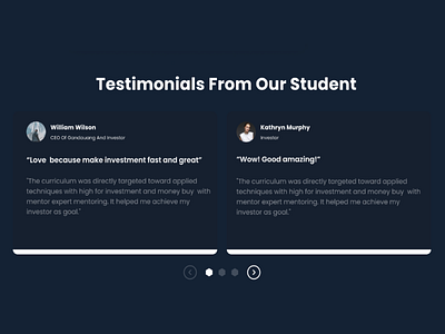 Testimonial Section from students bootcamp - UI Design