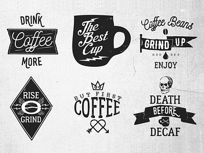 Coffee! branding coffee icons illustrator logo monochromatic vector