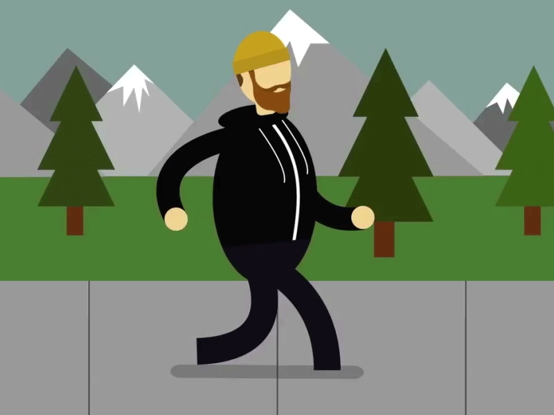 Walk Cycle Test after effects animation design illustration motion graphics self portrait