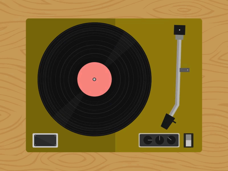 Record Player Animation animation flat design gif minimalism mograph motion graphic music