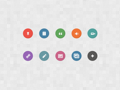 Post Format Icons [FREE] audio edit free gallery icons image link pin psd quote status sticky video