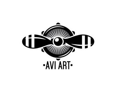 Avi Art Logo air airplane aviation engine propeller