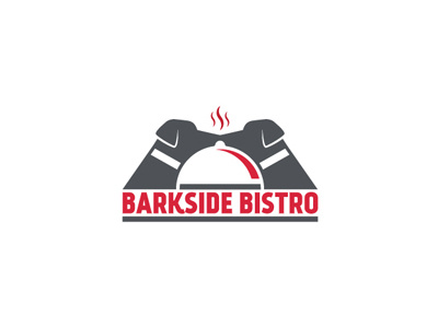 Barkside Bistro chief cook dog dogs food logo negative pet space