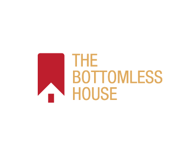 Bottomless logo bottom door gold home house logo red roof