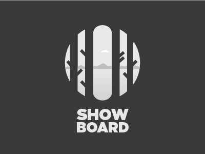 ShowBoard board mountains negative show snow snowboard space spotlight trees