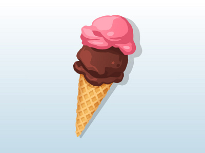 Vector Chocolate & Strawberry Ice Cream branding design icon illustration ui ux vector