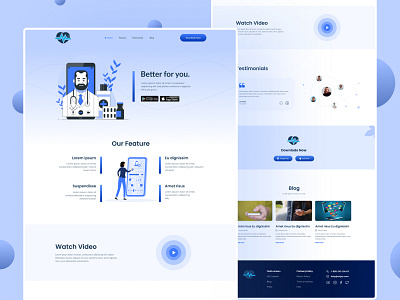Health App Landing Page clinic design diagnosis doctor doctor appointment healthcare hospital ios app landing listing medical medicine mobile pharmacy telehealth telemedicine therapy treatment ui webmd