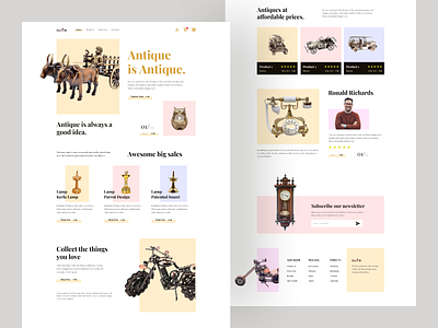 Antique shop- E-commerce Landing page. antique antique shop buy clean design e commerce e commerce landing page home page landing landing page online shop product product landingpage product website shop ui ux web website