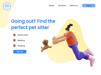 Pet Sitter Landing Page dailyui graphic design landingpage ui ux