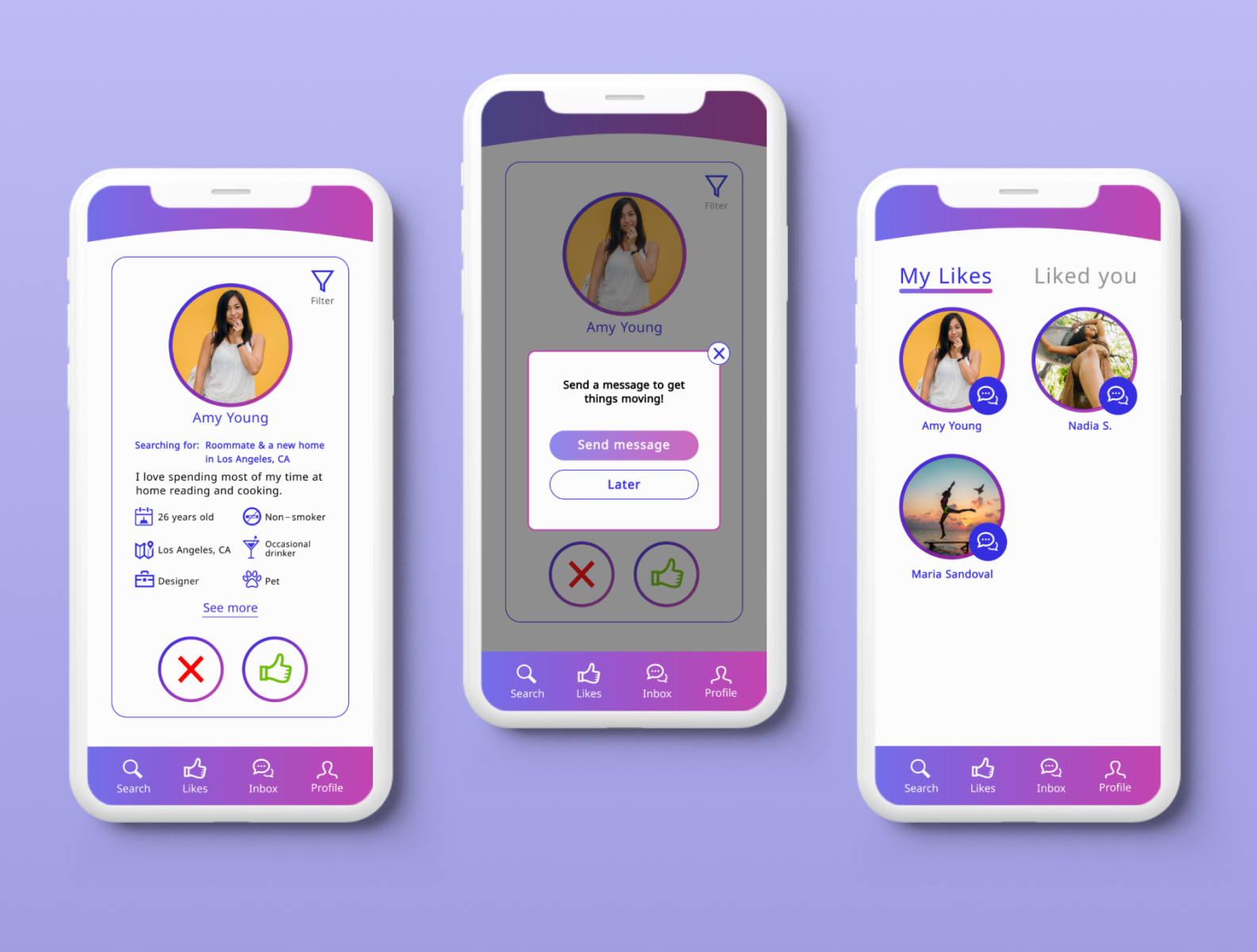 UI Design for a roommate app by Wendy Vasquez on Dribbble