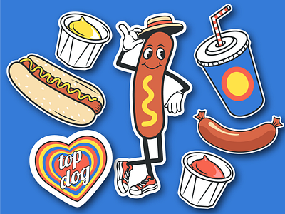 TopDog Stickers branding design illustration