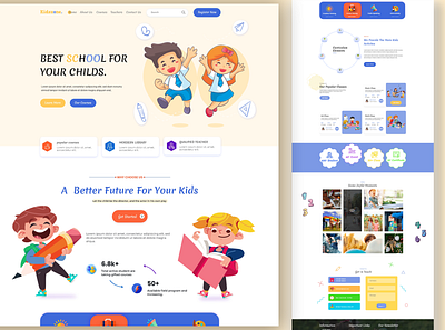 Kids School - Online Learning template 3d animation branding design e learning education graphic design landing page lms logo motion graphics ui ux vector website template