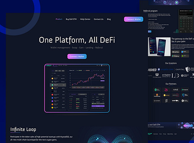 DeFi landing page app design branding designer full website graphic design illustration landing page logo typography ui ui design ux vector website design