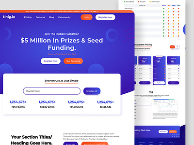 Link Shorten landing page