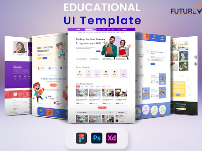 e-Learning template-LMS 3d app design branding business card design graphic design illustration landing page logo motion graphics tempate design typography ui uiux ux vector website design