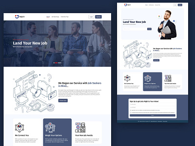 Landing page design app branding corporate design corporate website design design gaming graphic design illustration job seeker website landing page logo trandy web ui typography ui ux vector web design web ui website design