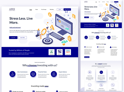 Investment Company's Landing Page design home page design investment website landing page landing page redesign landing page ui redesign ui uiux ux web design website design website redesign