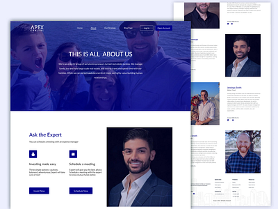 About Page Design - Invenstment Website about page about page redesign create design creative about page investment about page investment website ui ui deisng ux ux research website redesign