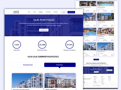 PORTFOLIO PAGE DESIGN - INVESTMENT WEBSITE