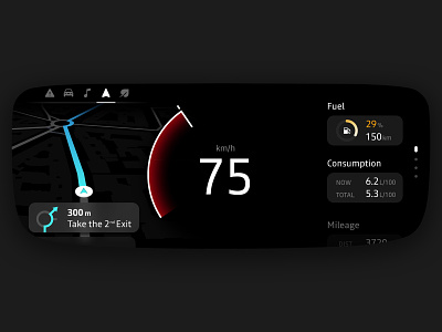 Car cluster⎢Redesign concept car cluster concept dashboard design process electronic instrument cluster flat hmi interface minimalist redesign renault ui uidesign ux