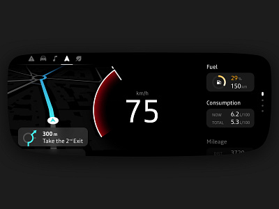 Car cluster⎢Redesign concept car cluster concept dashboard design process electronic instrument cluster flat hmi interface minimalist redesign renault ui uidesign ux