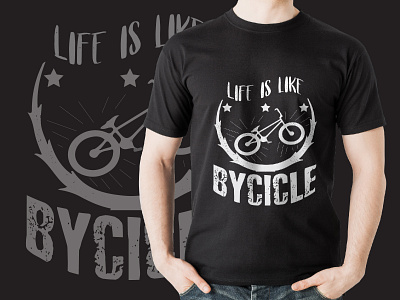 Man wearing bicycle t shirt template design