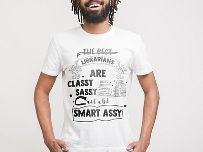 Man wearing librarian t shirt