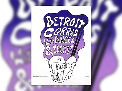 Detroit Cobras gigposter poster screen printing split fountain