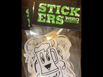 Completed Sticker Packs hand printed screen print stickers vinyl